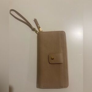 Neutral Tan Wristlet Wallet